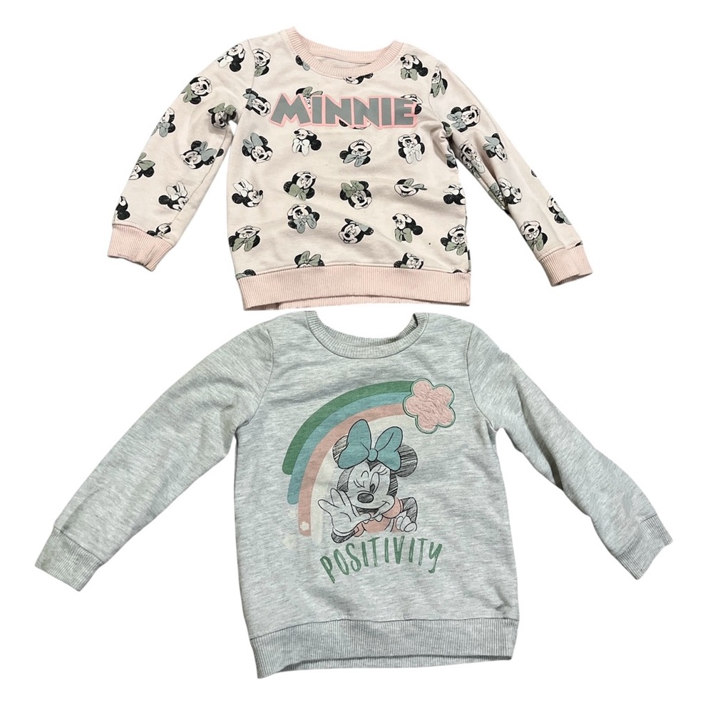 Disney Junior Girls MINNIE MOUSE Long Sleeve Sweatshirt Size 4T Set of 2